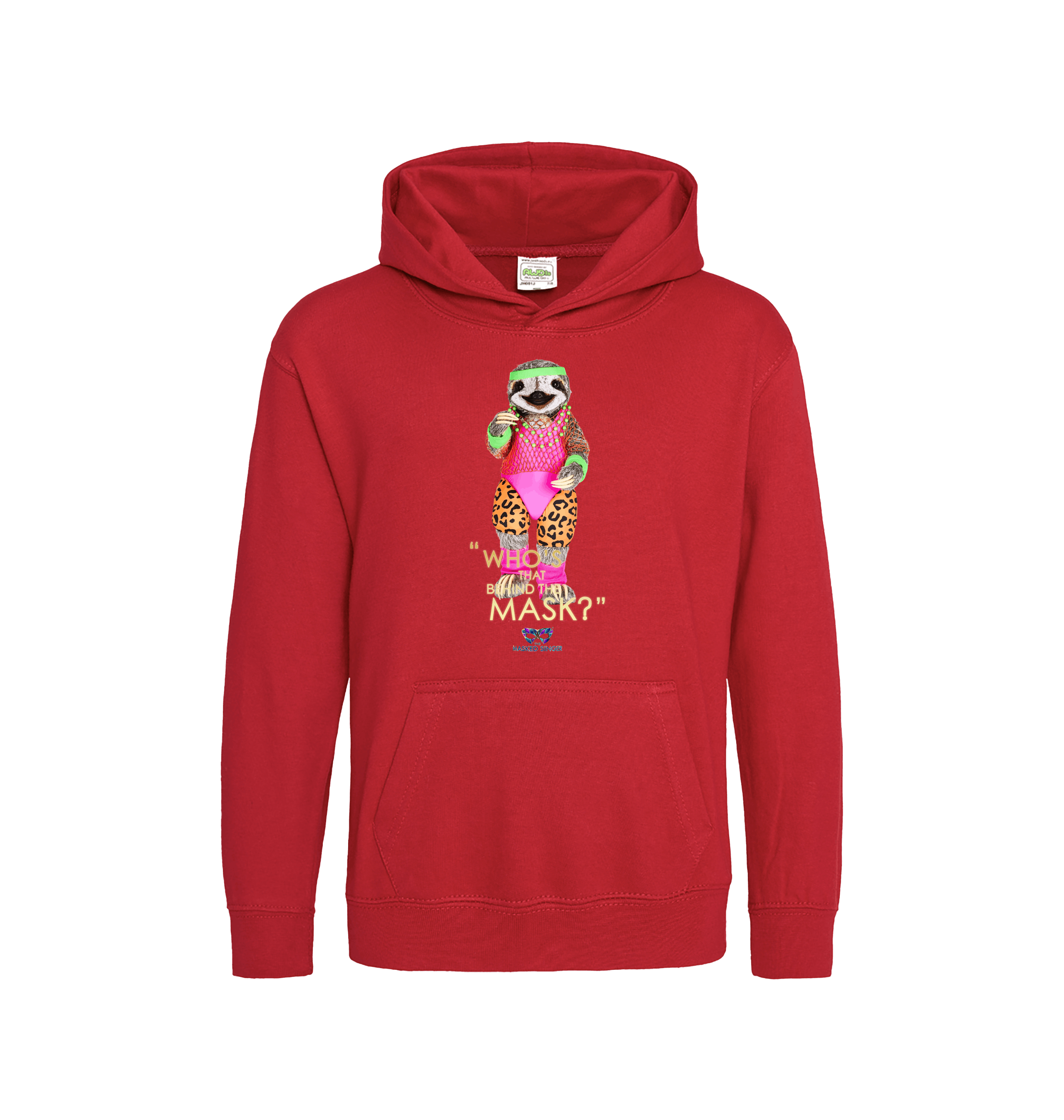 Fire Red Printed Kids Hoodie Front